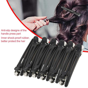 Professional Salon PVC & Steel Duckbill Hair Clips - Non-Slip Sectioning & Partitioning Hairpins